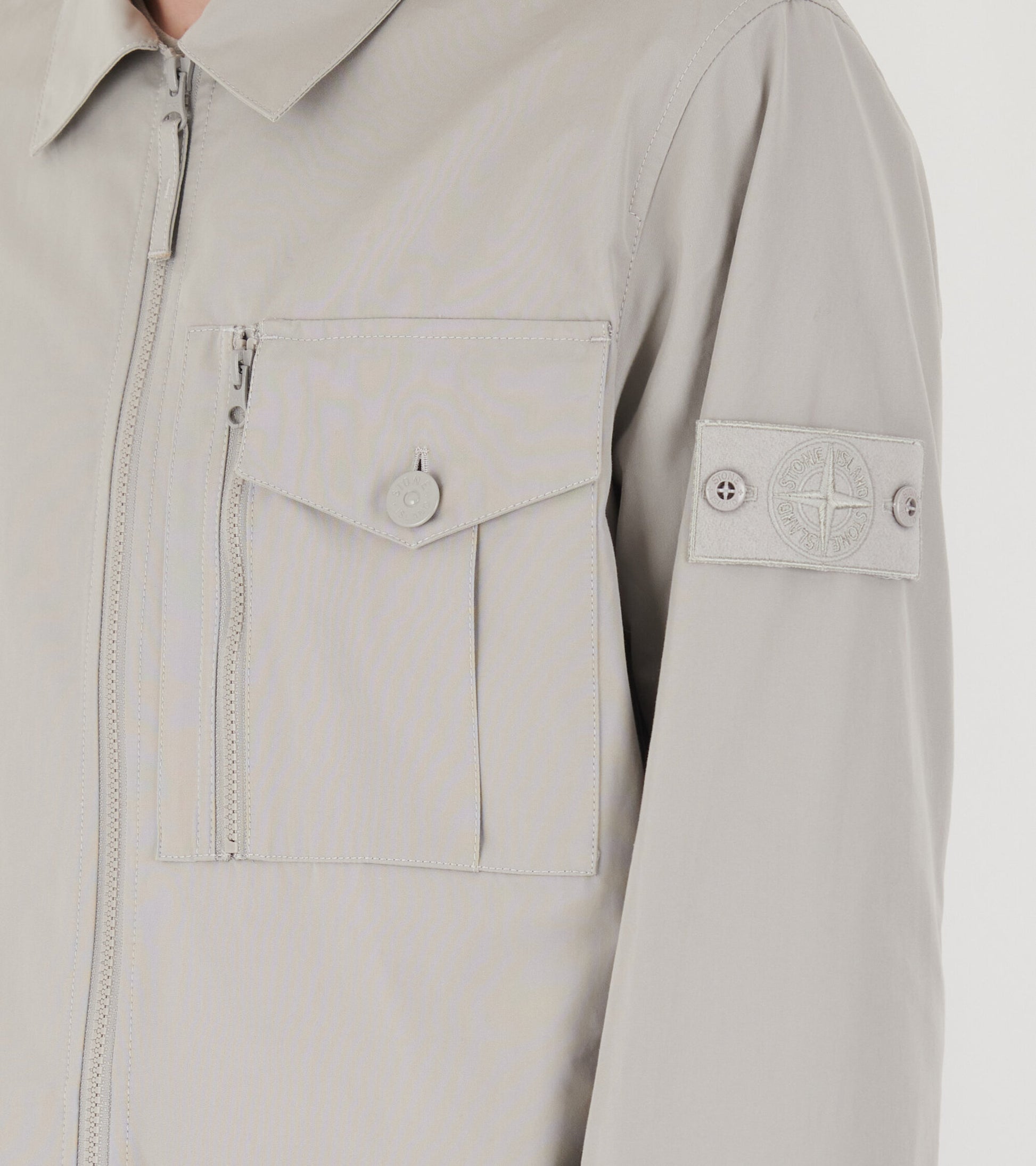 Ghost Cotton Zip Overshirt Grey