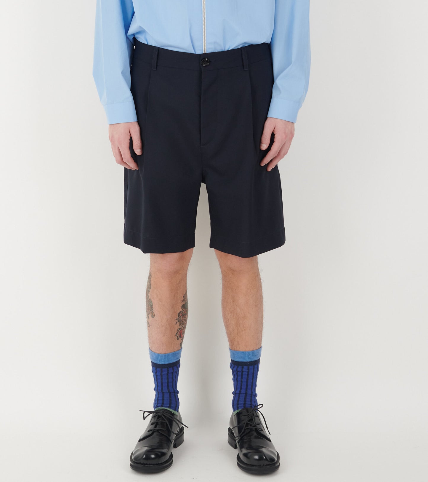 Tailored Wool Shorts Dark Navy
