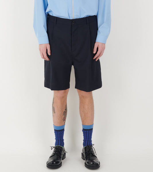 Tailored Wool Shorts Dark Navy