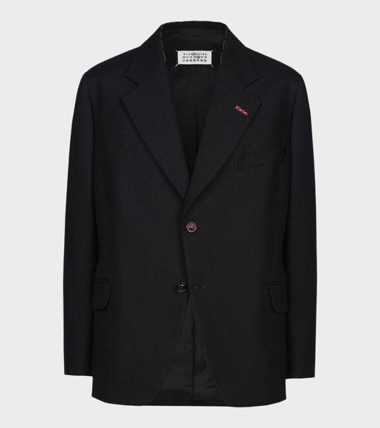 Herringbone Wool Jacket Black