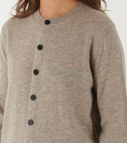 Face Logo Cardigan Beige