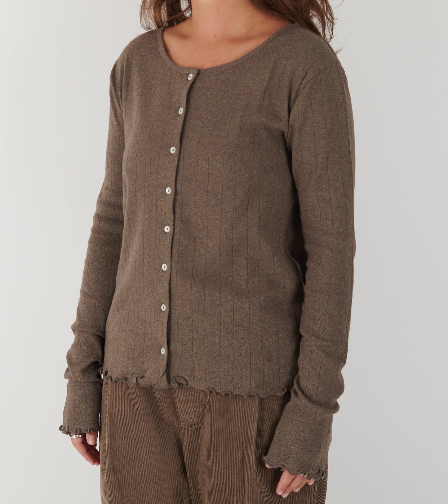 Edie Cardigan Brown Melange