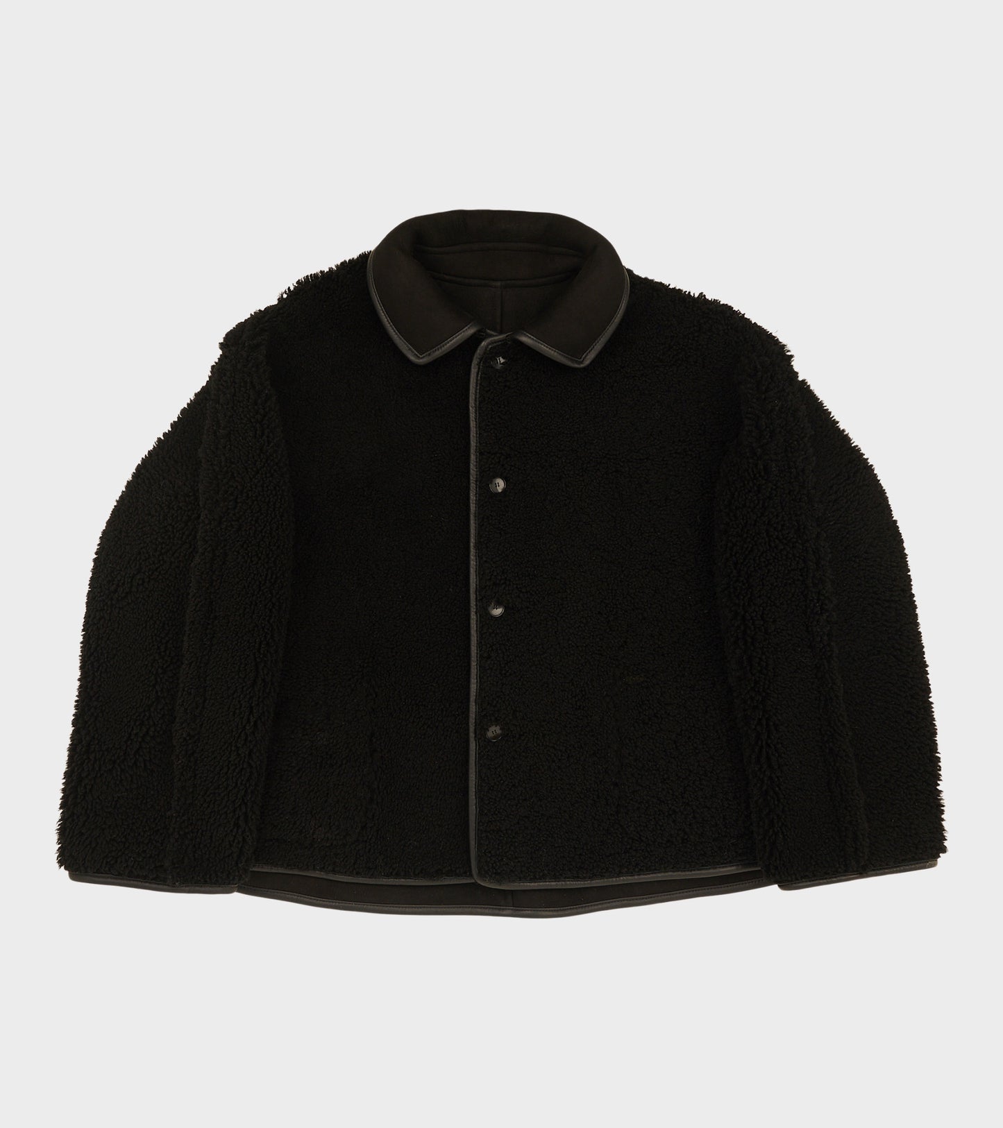 Suede Back Curly Hair Avis Jacket Black