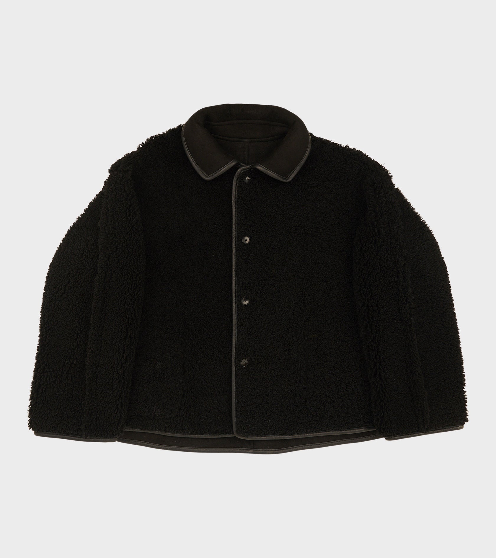 Suede Back Curly Hair Avis Jacket Black