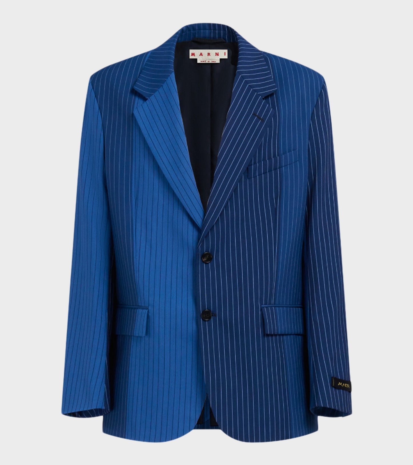 Degrade Pinstripe Wool Blazer Blue Mix