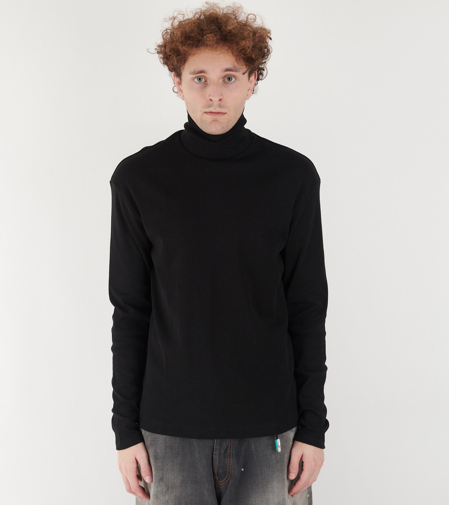 Slim Fit Turtle Neck T-shirt Black