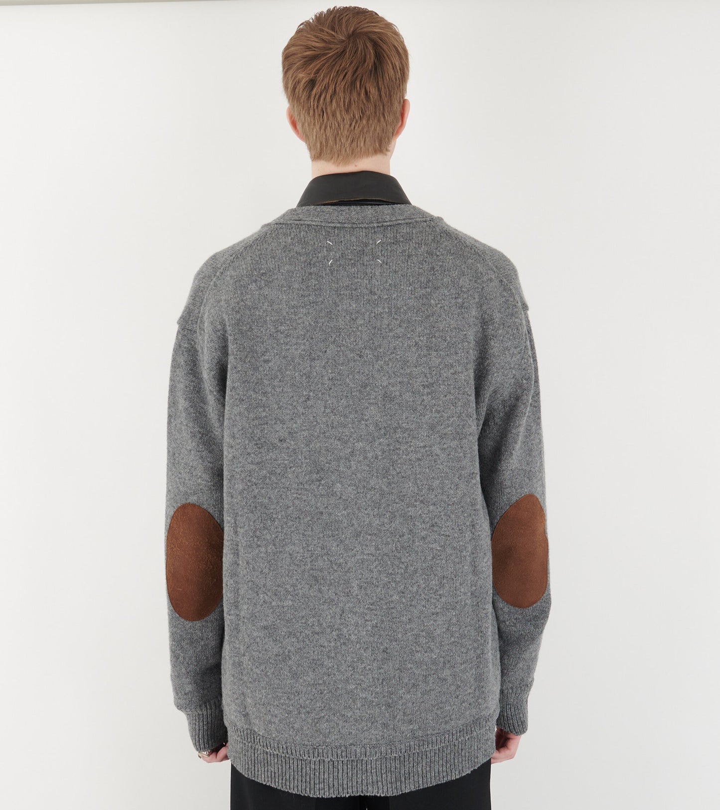 Elbow Patch Cardigan Grey