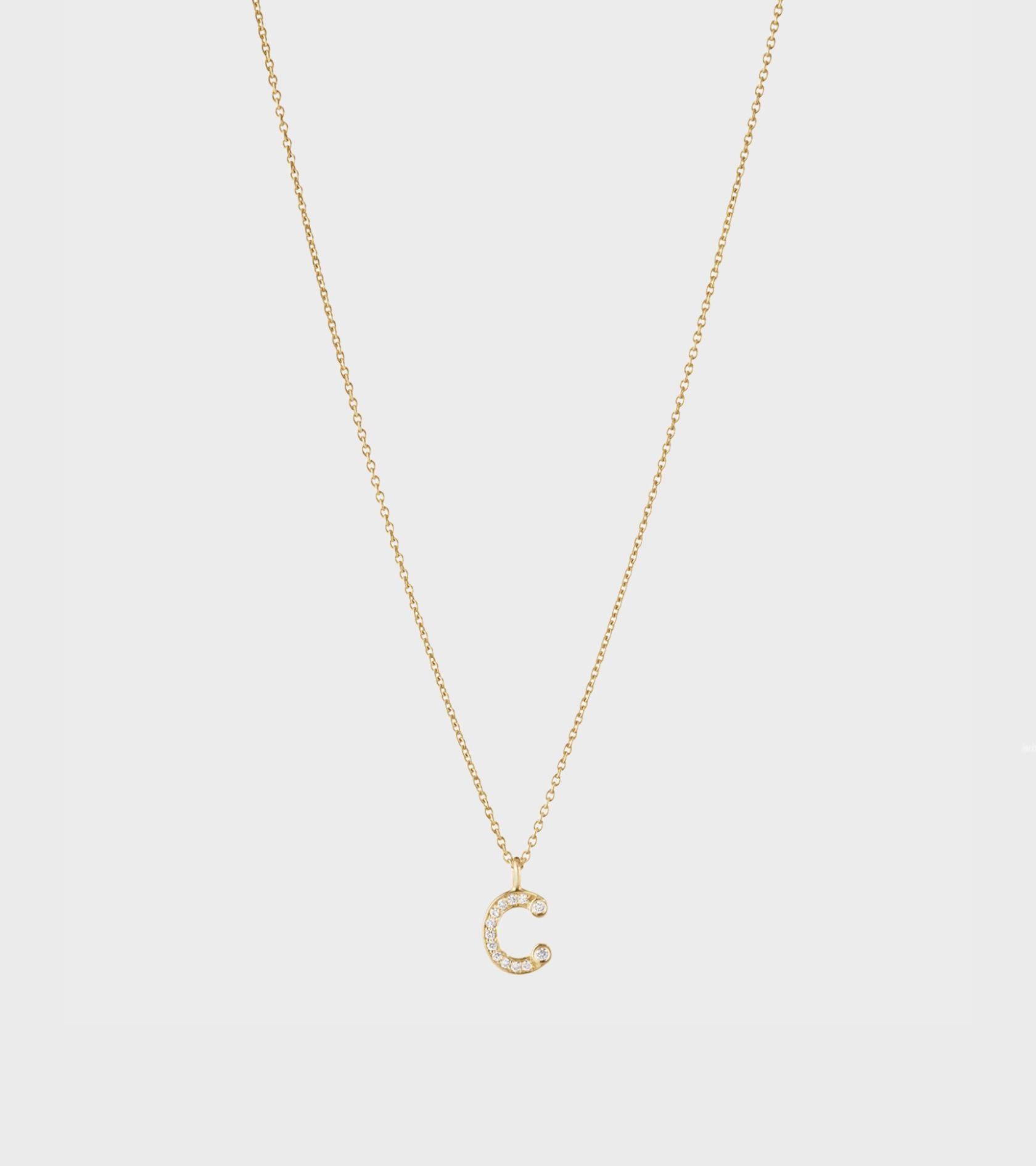 Simple C Necklace Gold