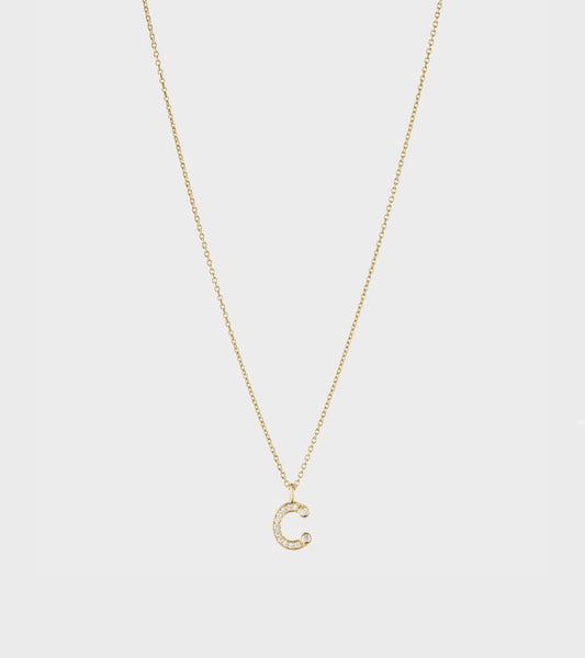 Simple C Necklace Gold