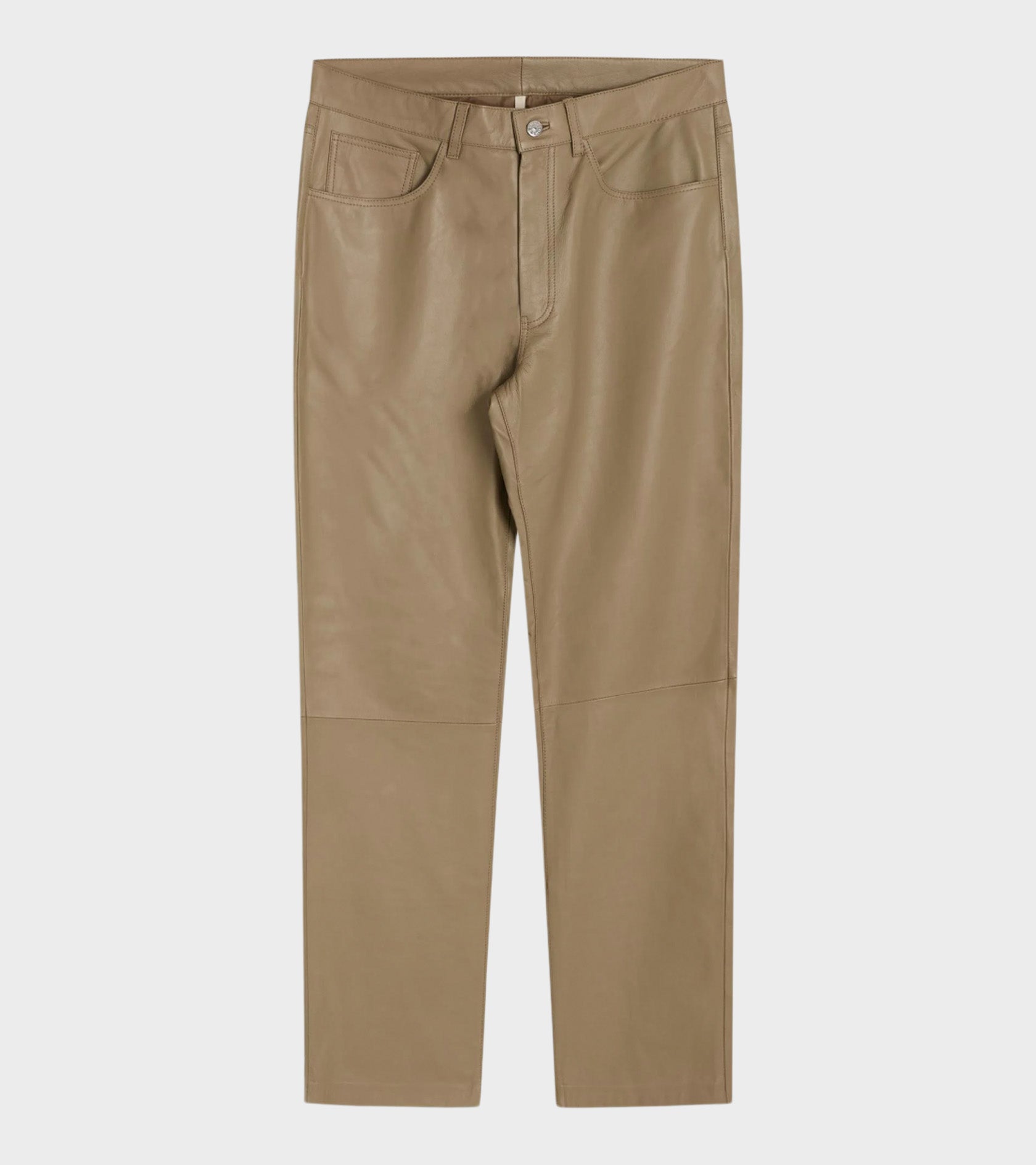 Loose Jeans Leather Khaki