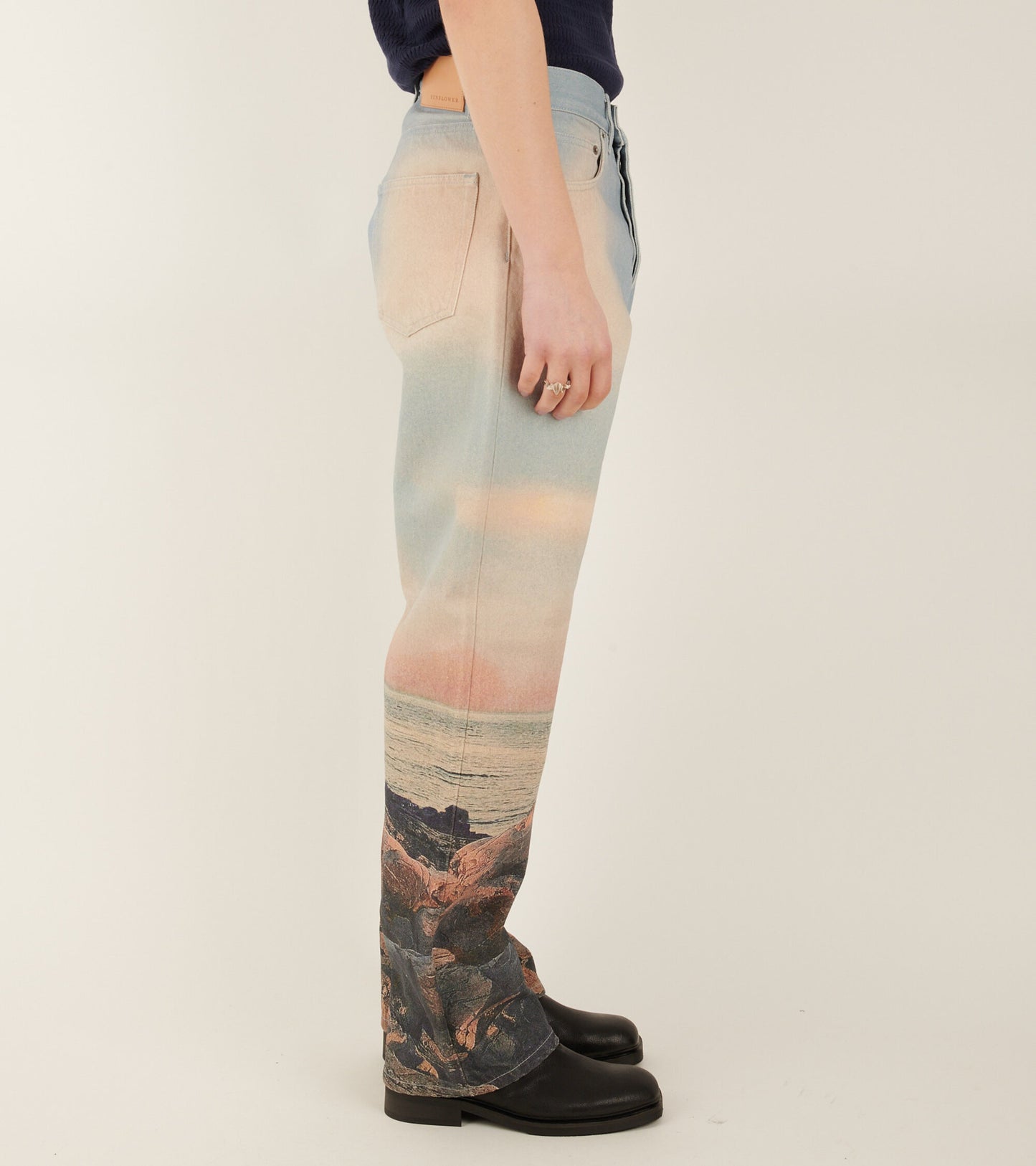 Loose Jeans Printed Sunset