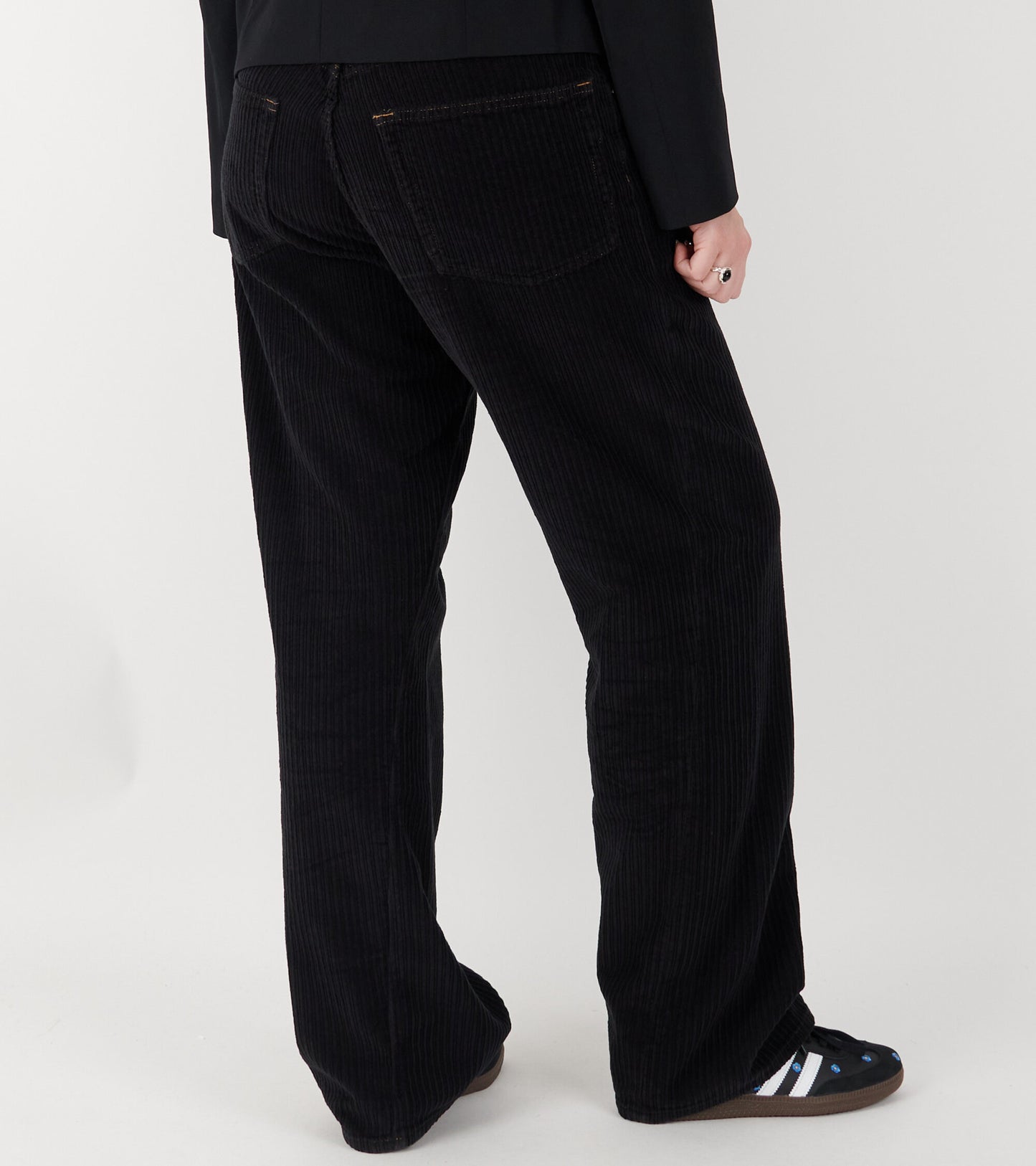 Wide Twist Cord Pants Black