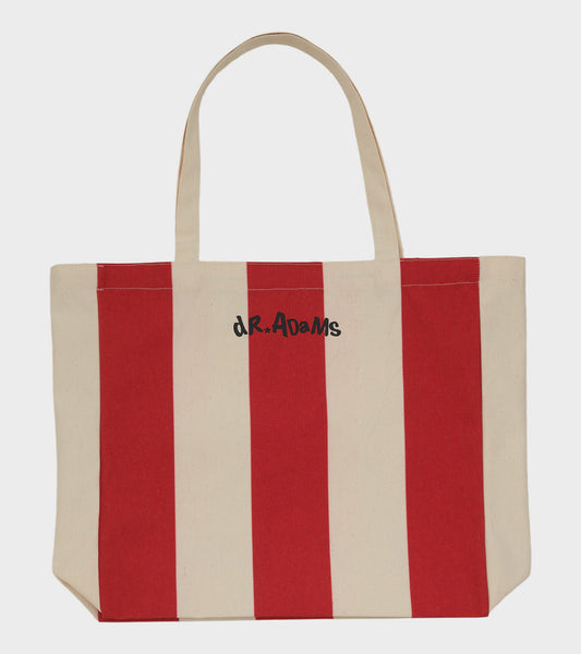 dr. Adams Striped Tote Natural/Red