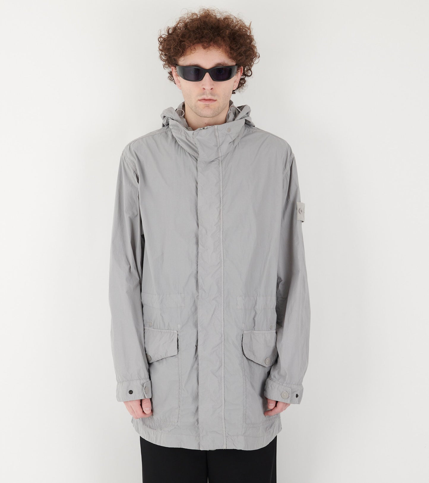 Ghost Nylon Smerigliato Coat Grey