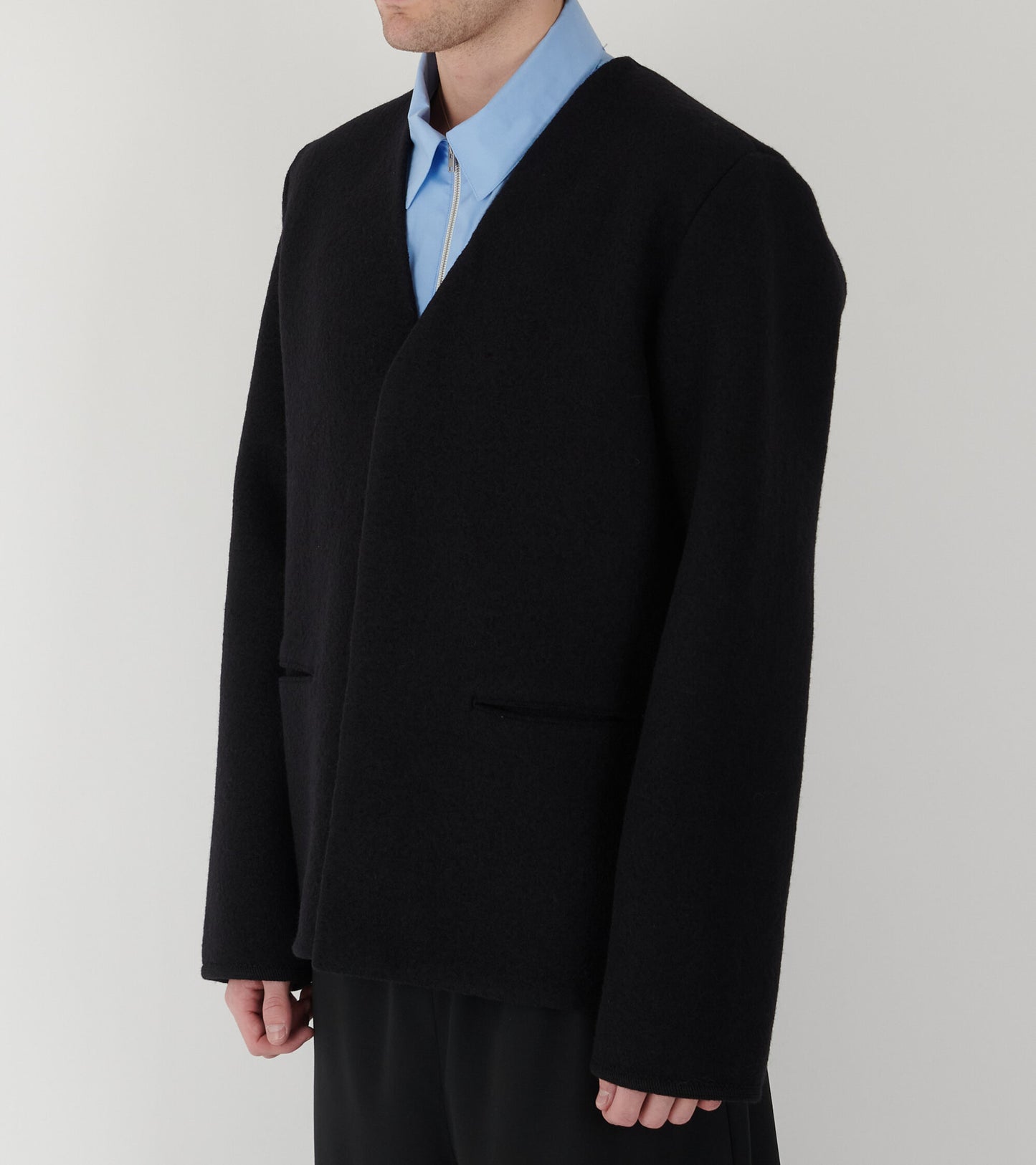 Walker Felted Cardigan Black
