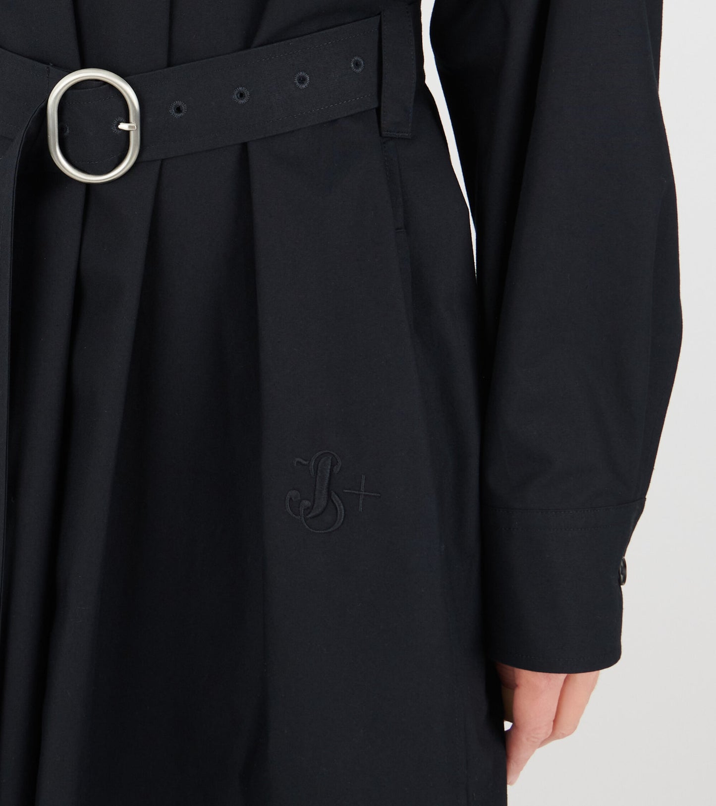 Cotton Canvas Shirt Dress Dark Navy