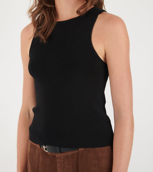 Cut-Out Sleeveless Top Black
