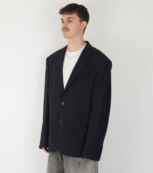 Pinstriped Blazer Navy