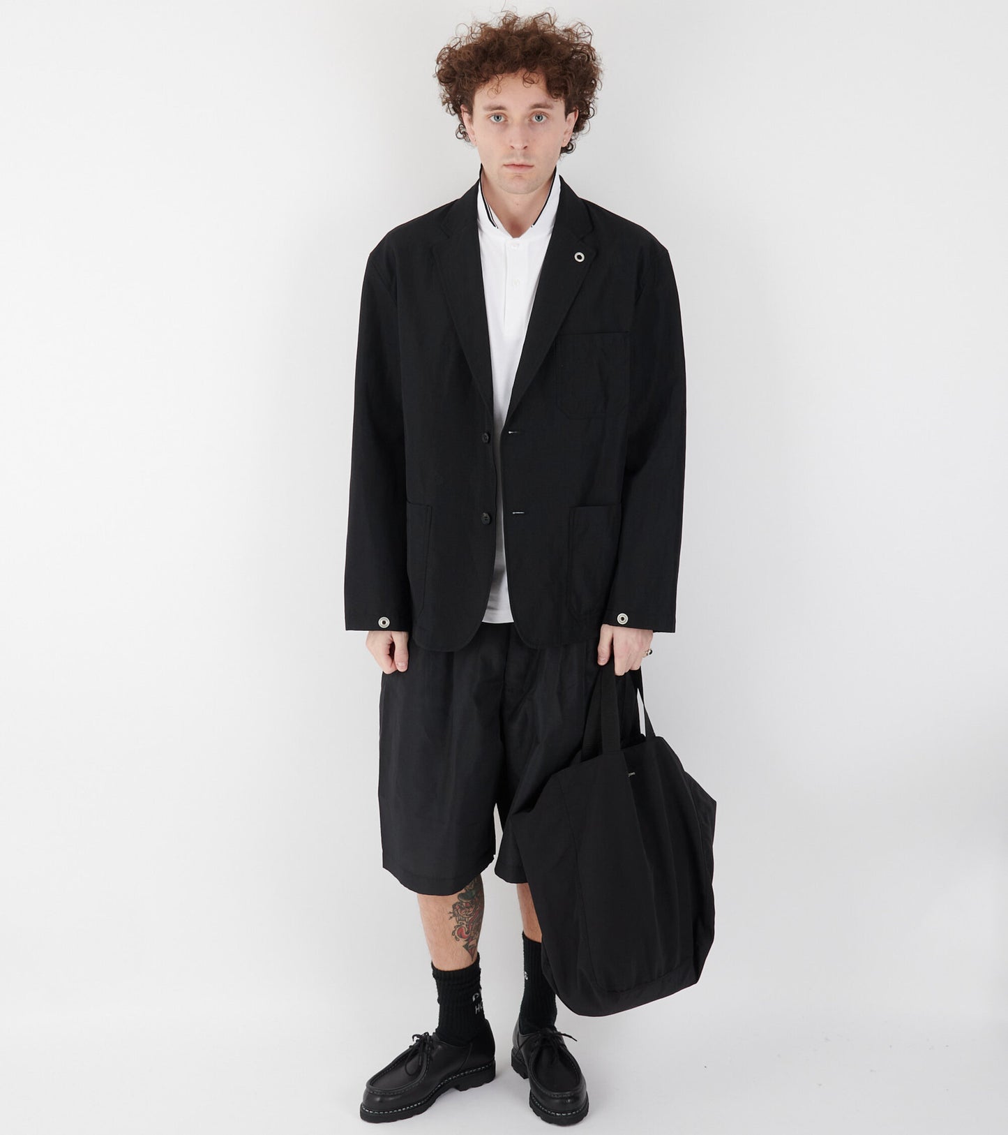 Wool Linen Blazer Black