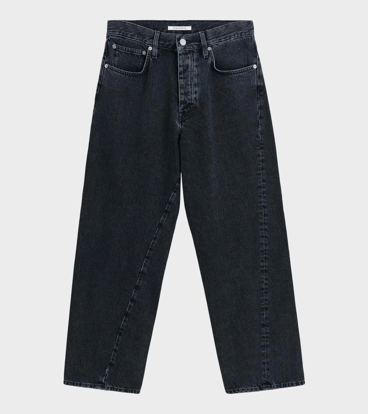 Wide Twist Jeans Washed Black