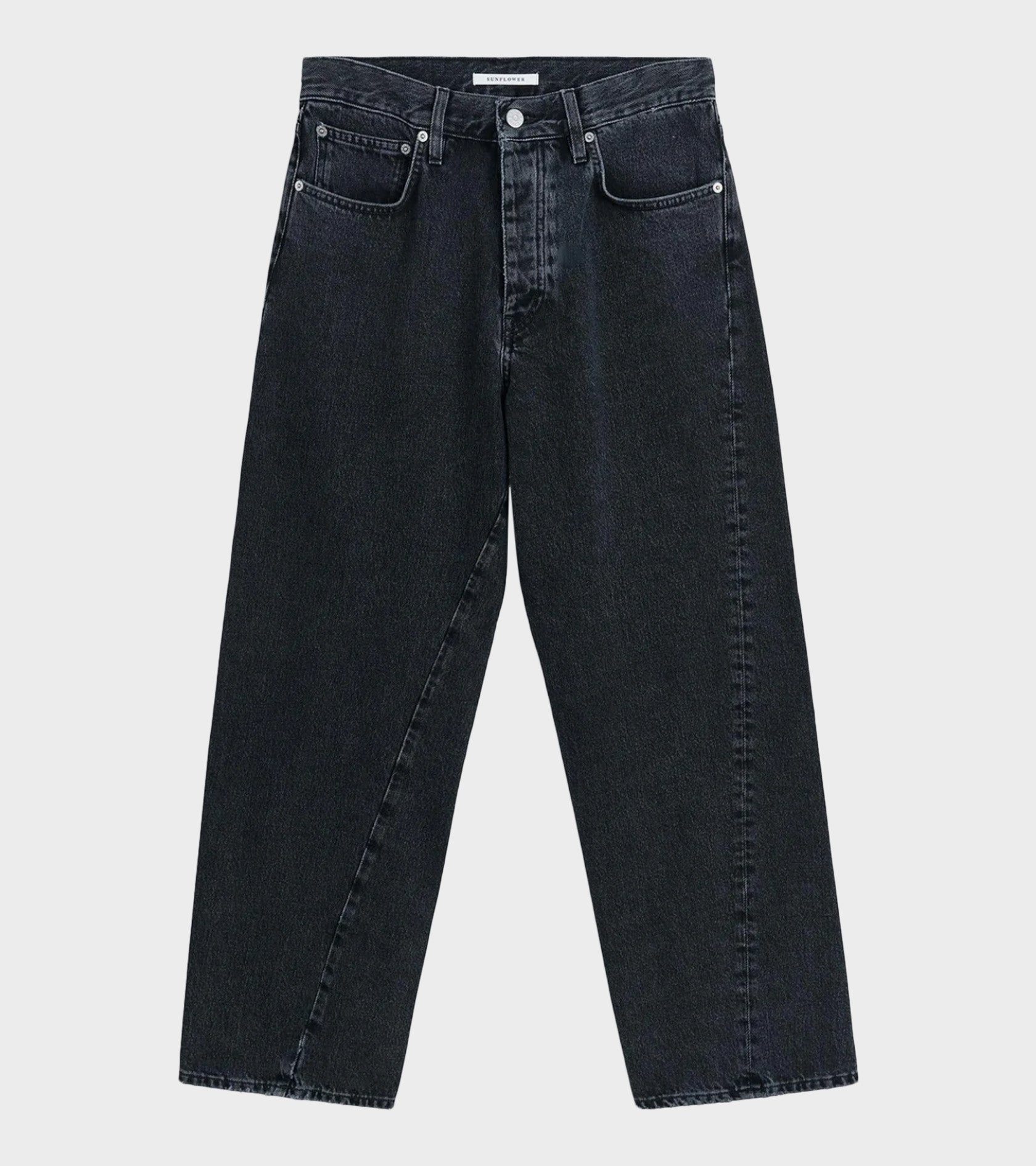 Wide Twist Jeans Washed Black