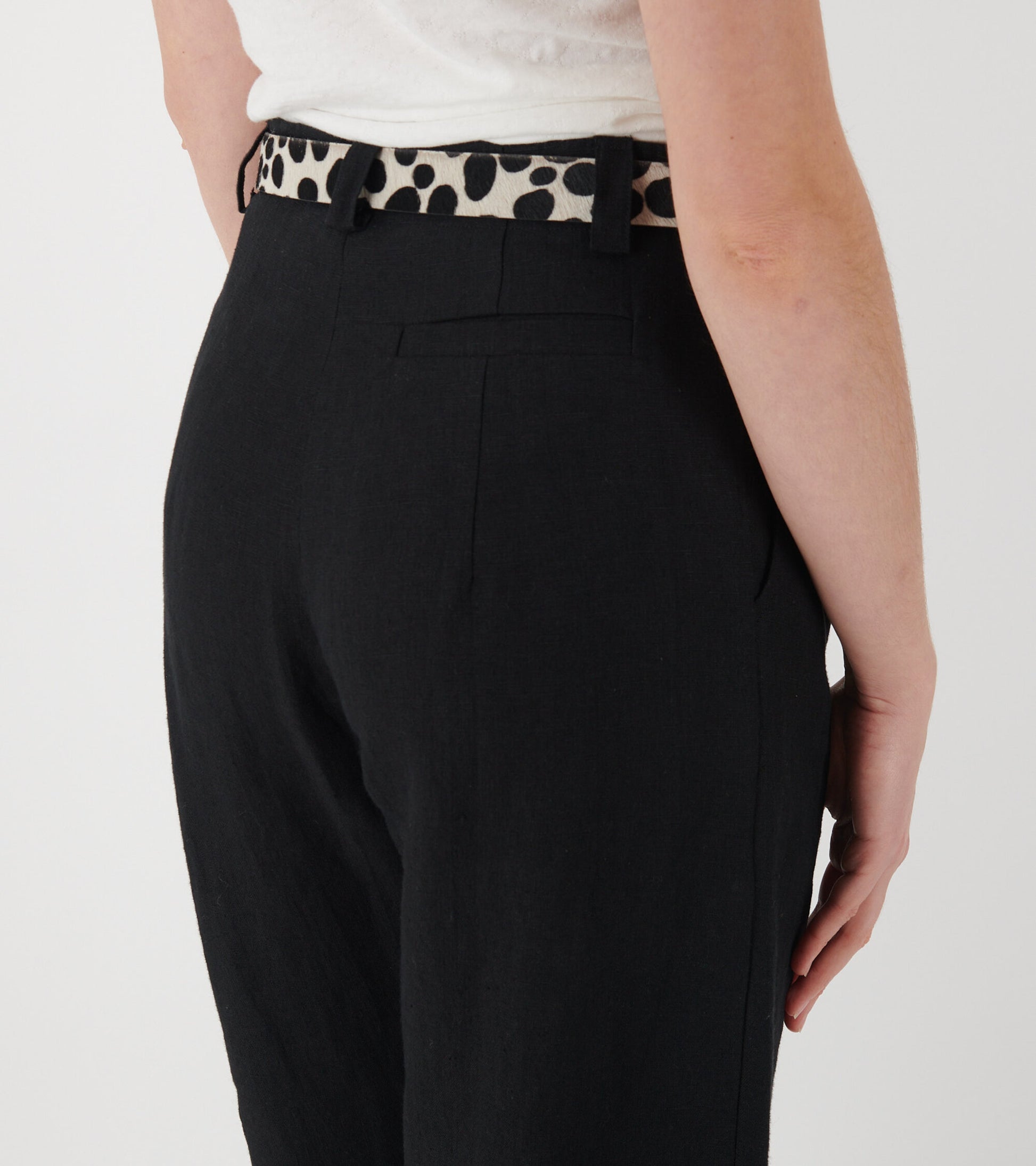 Linen Box Pants Black