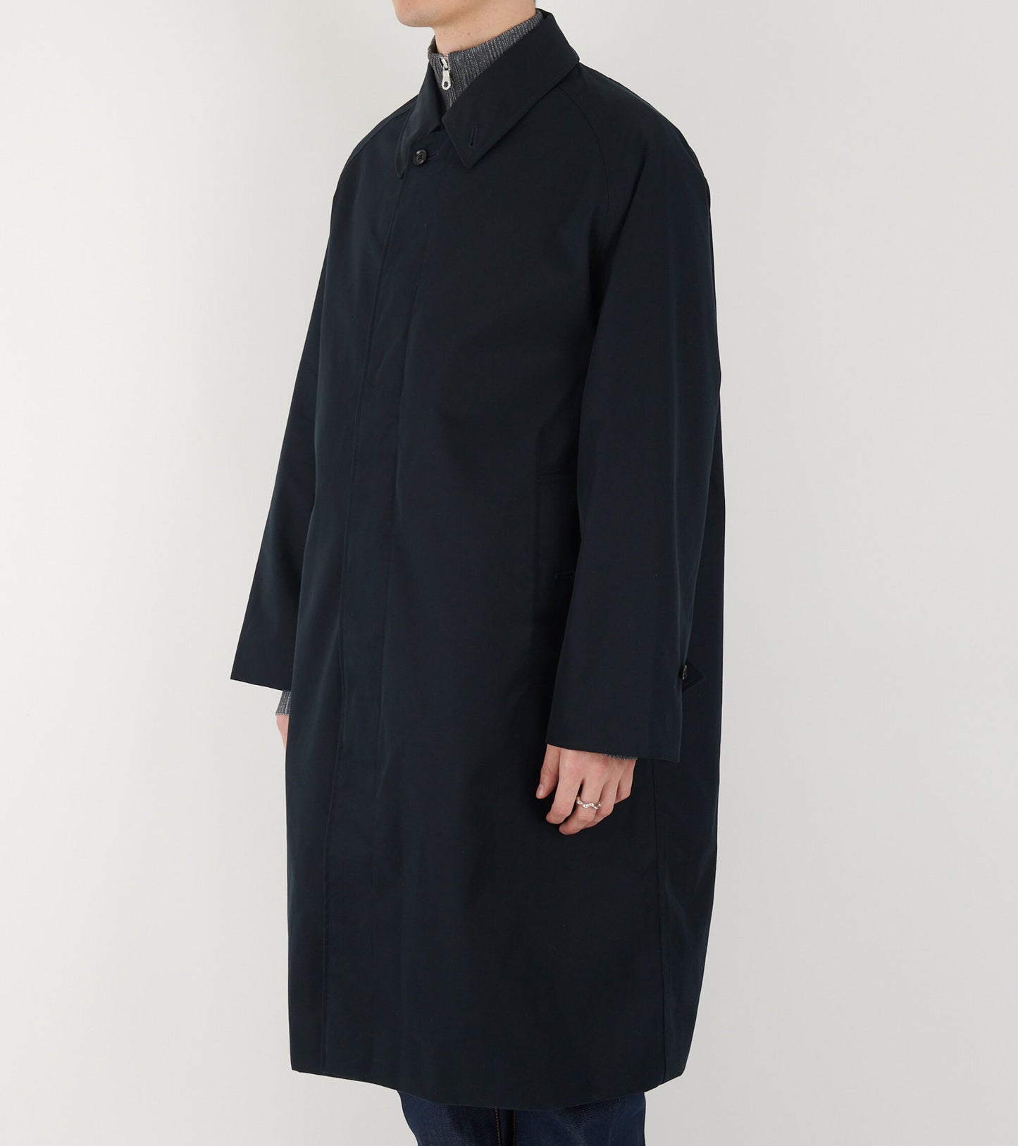 2L Cotton Gore-tex Balmacaan Coat Navy