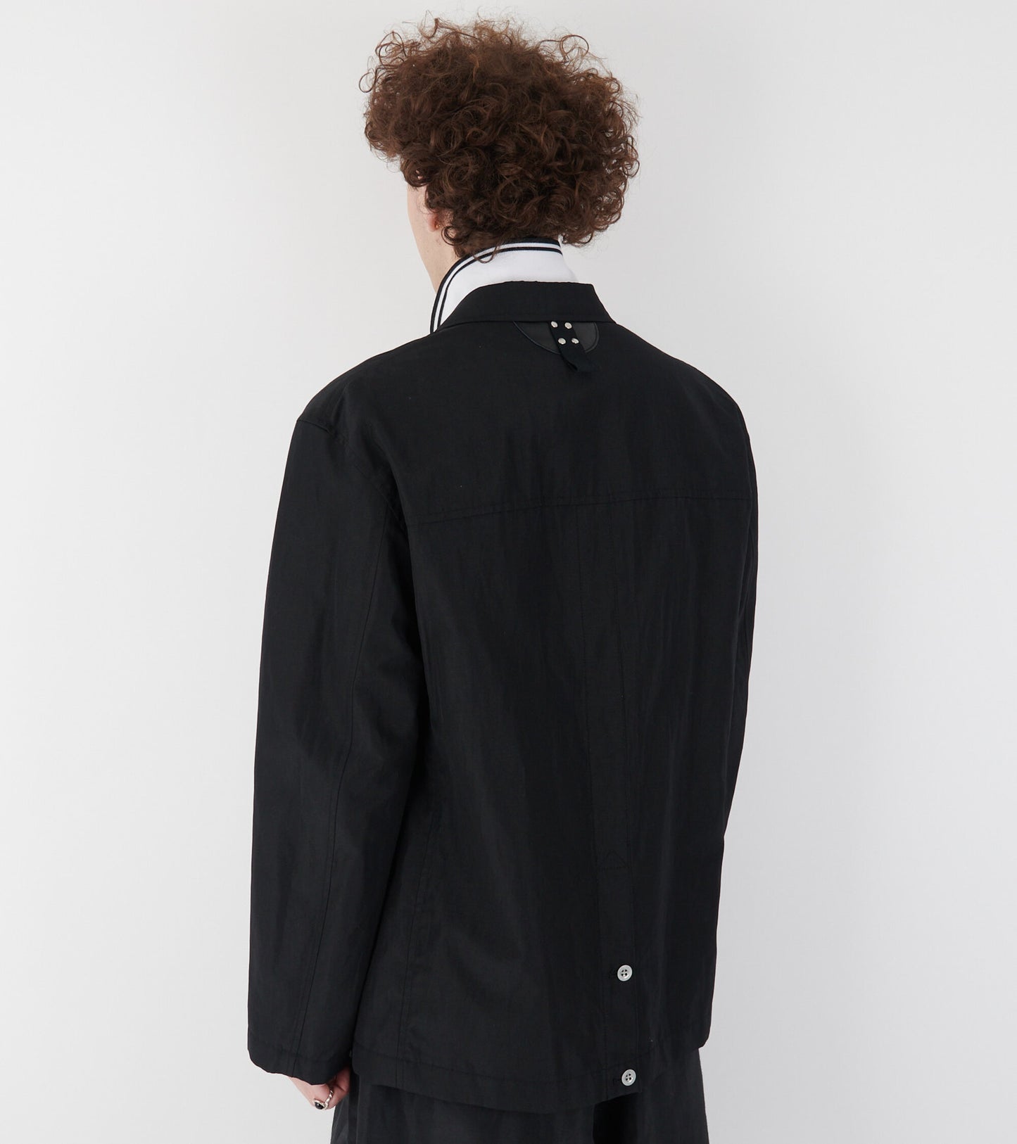 Wool Linen Blazer Black