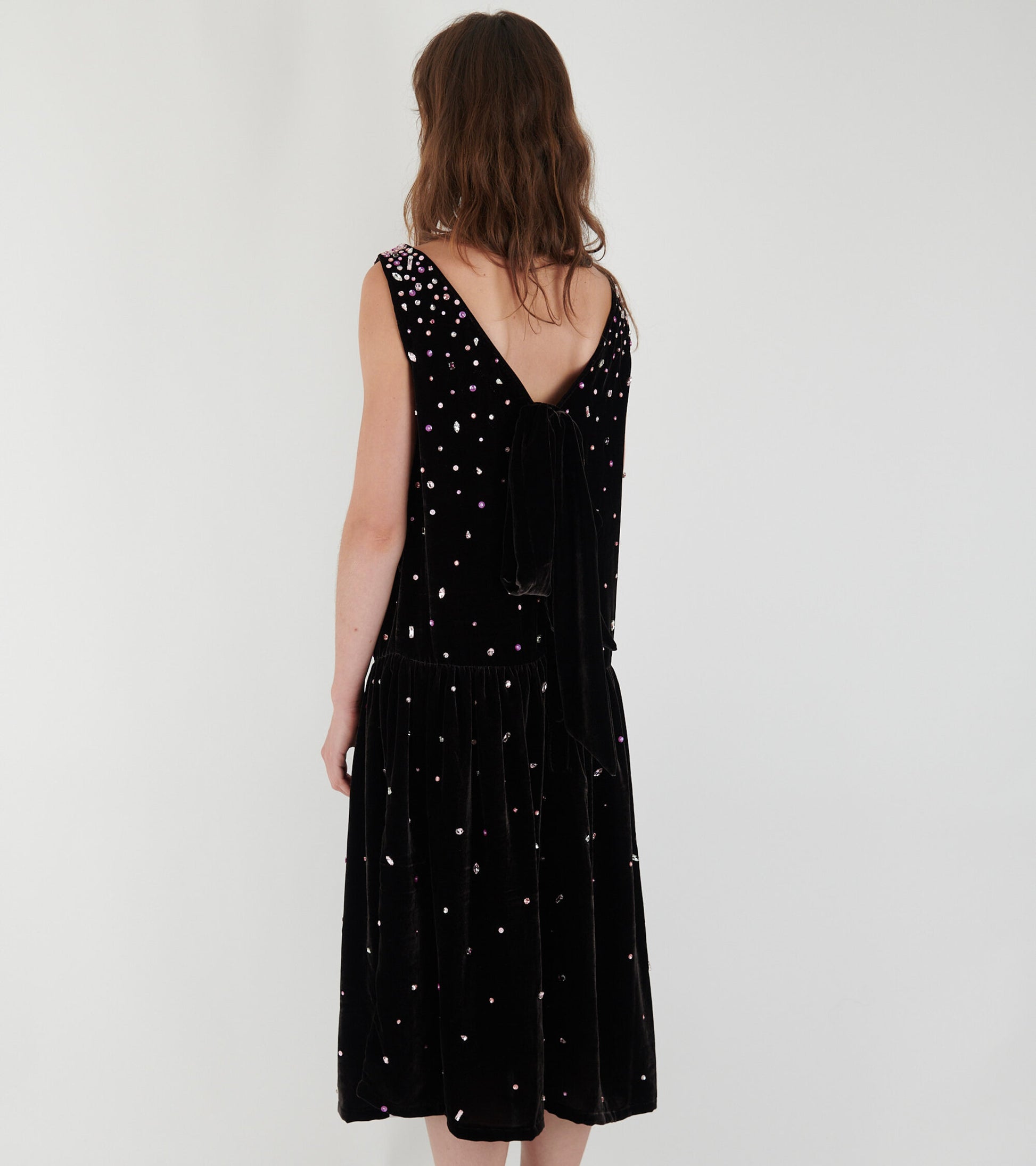 Sonya Dress Dark Brown w. Pink