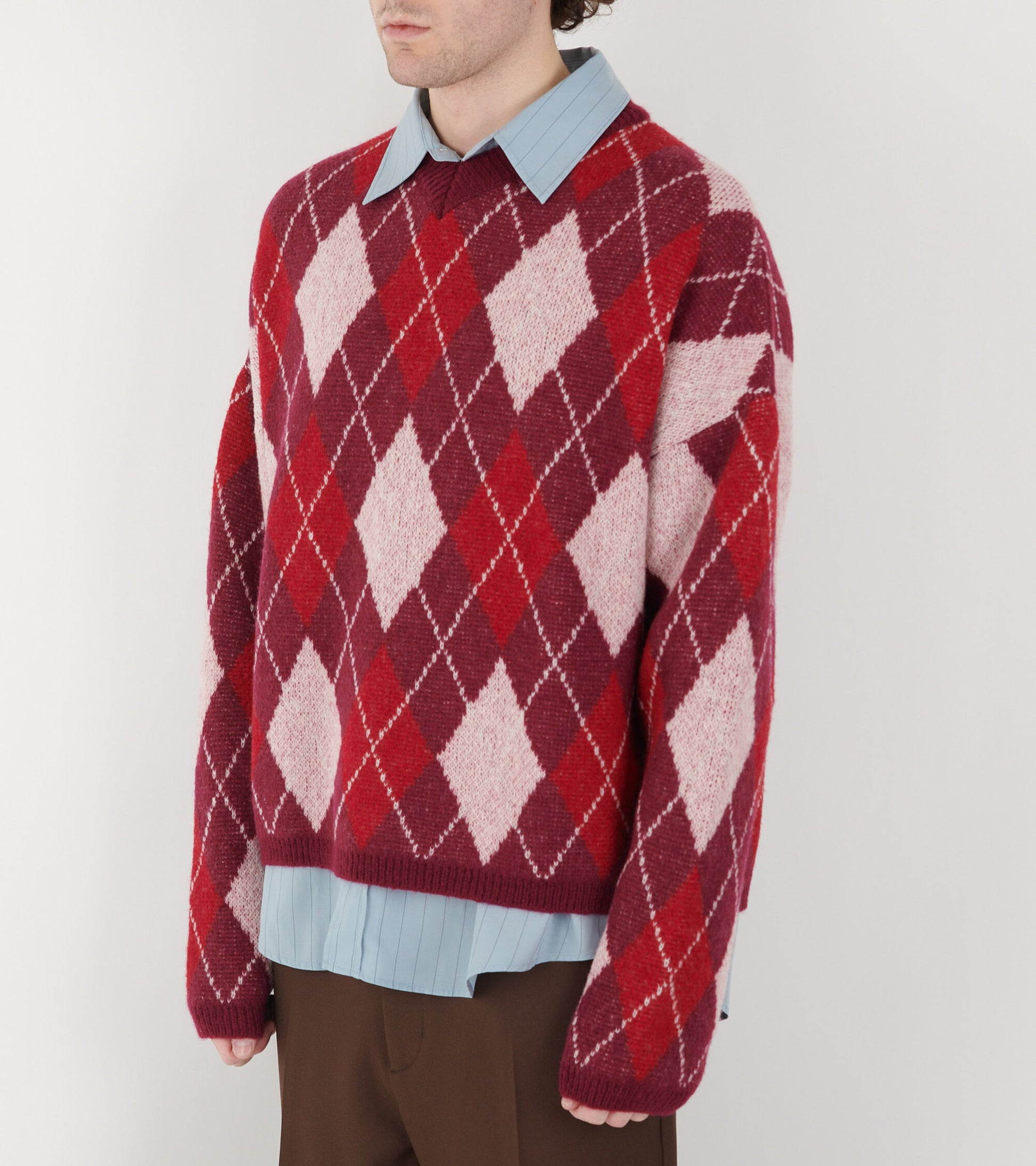 Gyle Knitted V-neck Sweater Pink/Red