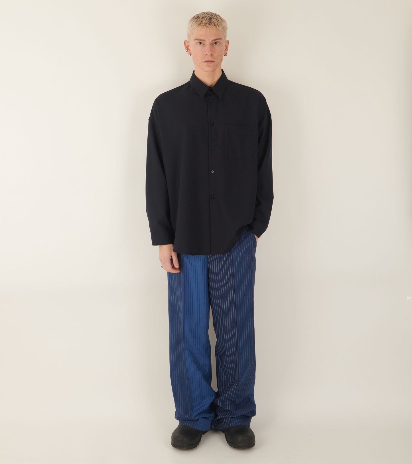 Degrade Pinstripe Wool Pants Blue Mix