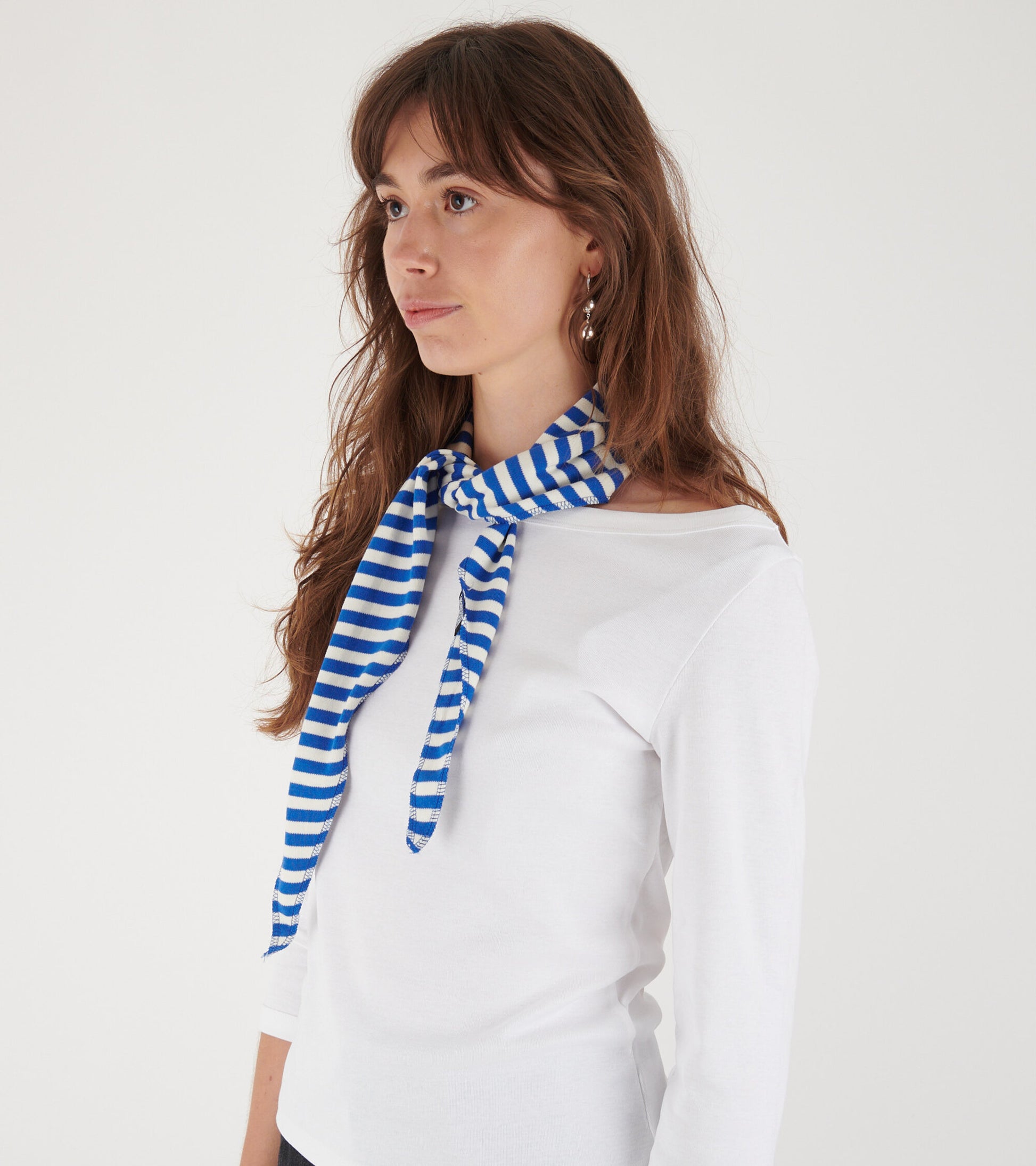 Scarf Triangle Blue/Ecru