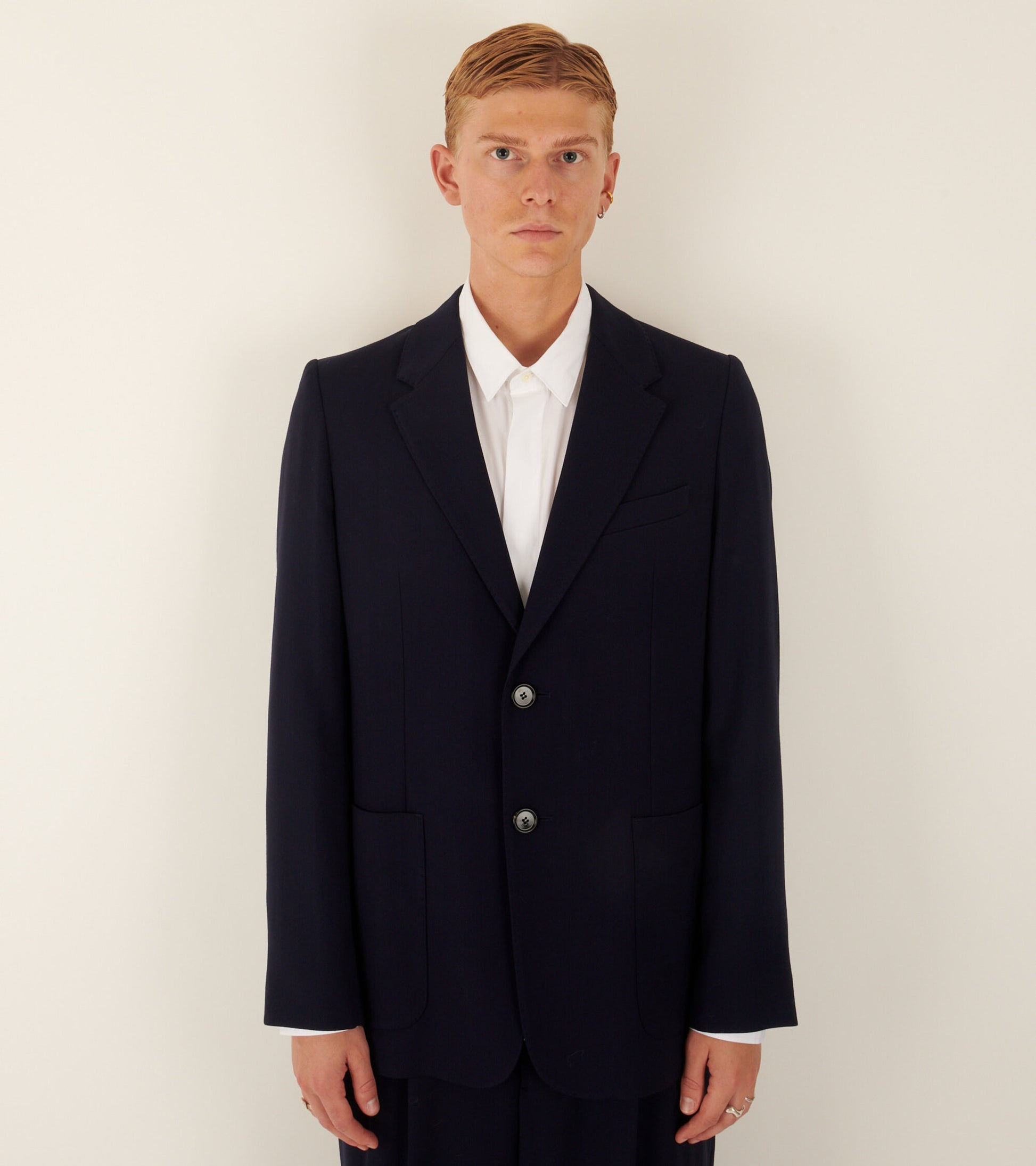 Two Buttons Jacket Night Blue