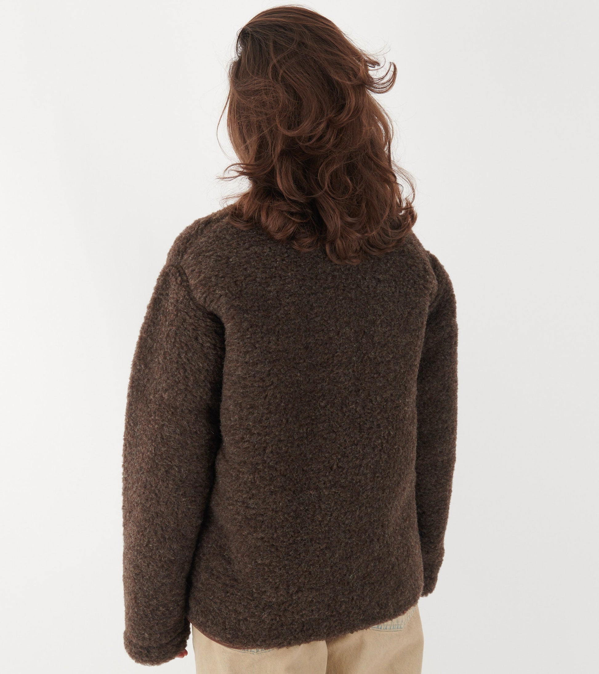 Zip Cardigan Dark Brown
