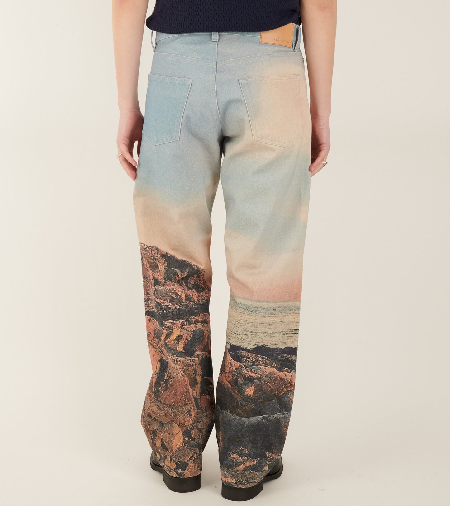 Loose Jeans Printed Sunset