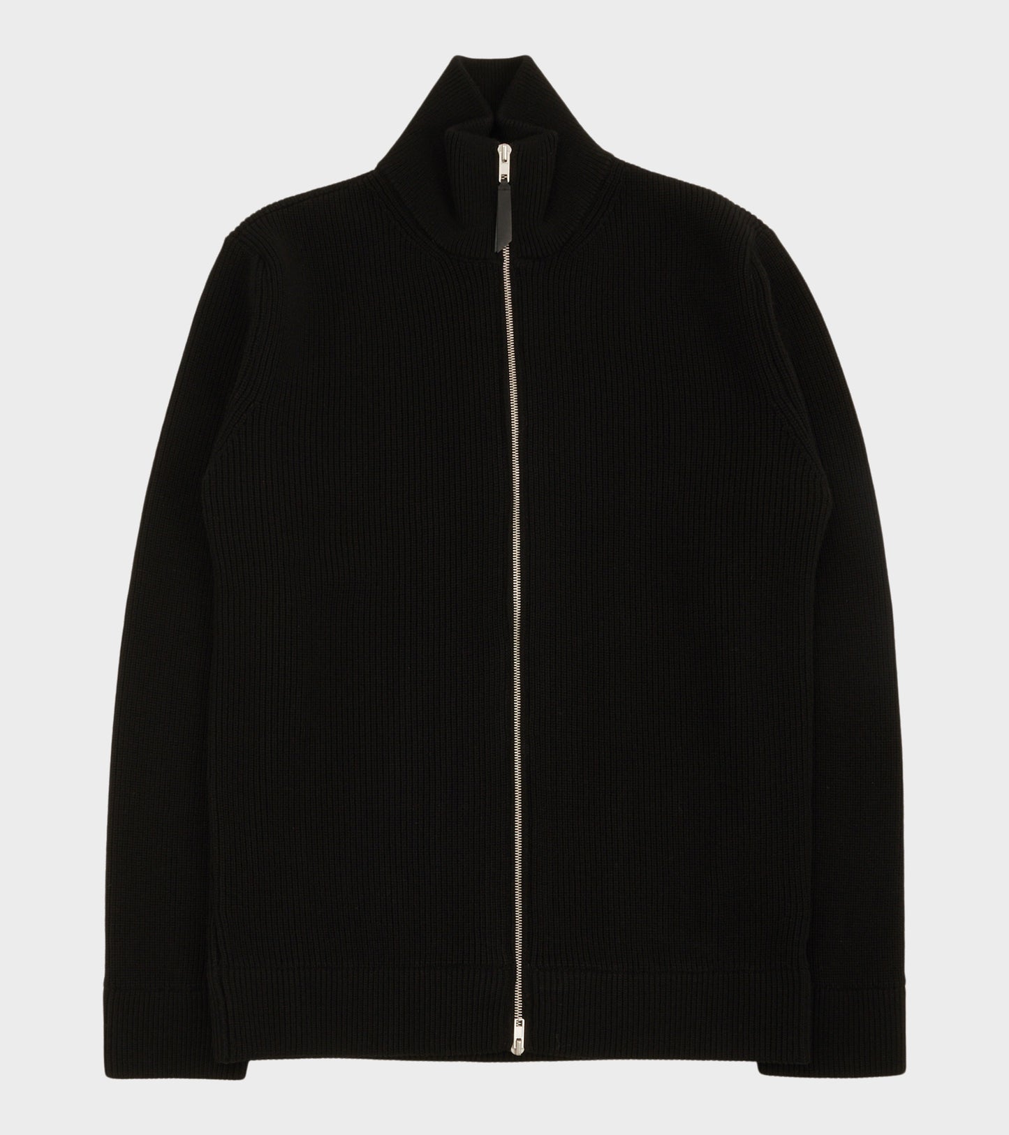 Four Stitching Zip Knit Black