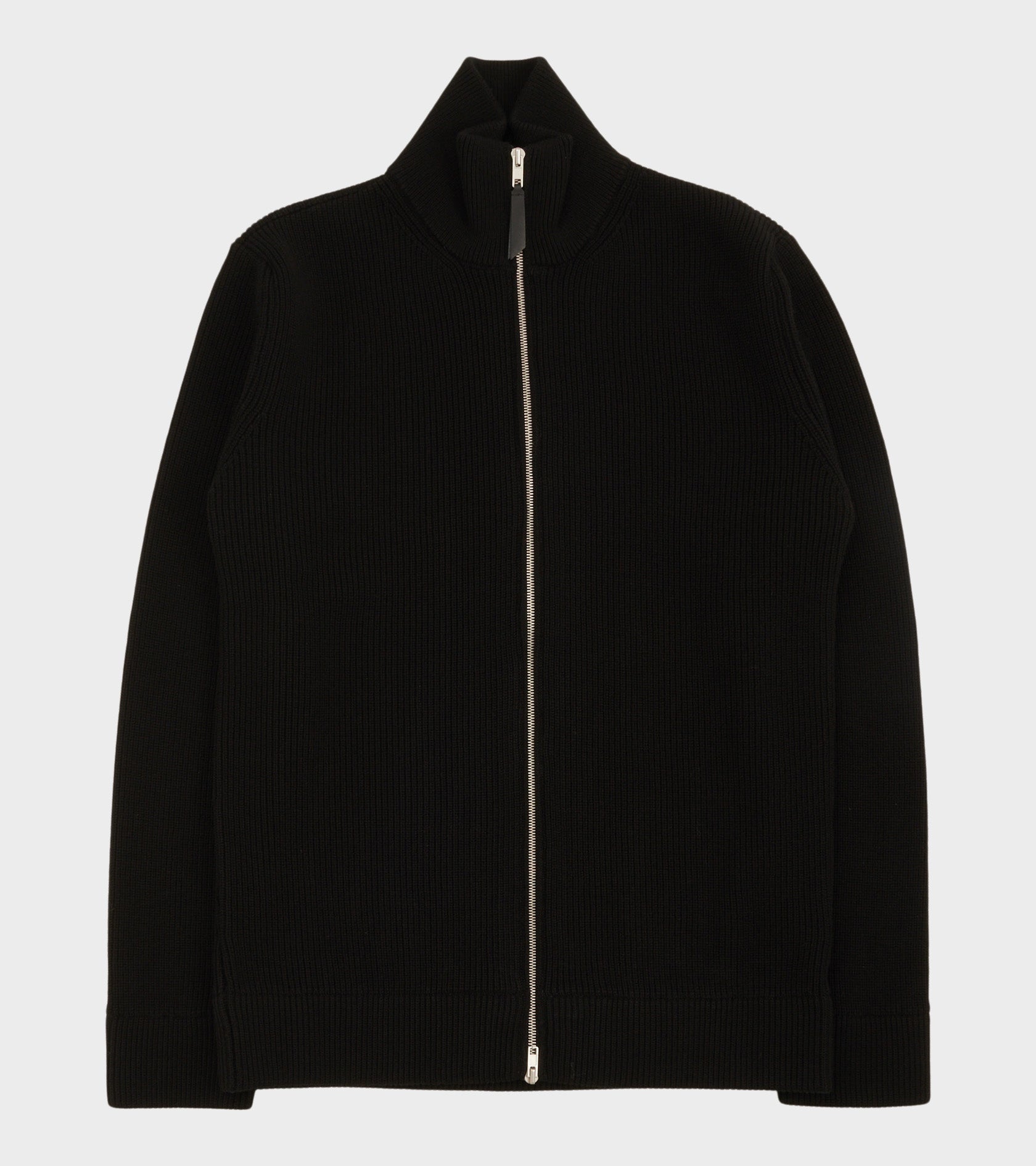 Four Stitching Zip Knit Black