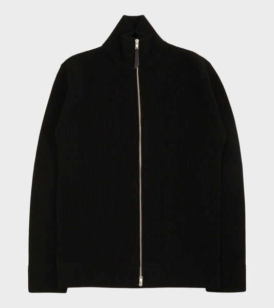 Four Stitching Zip Knit Black