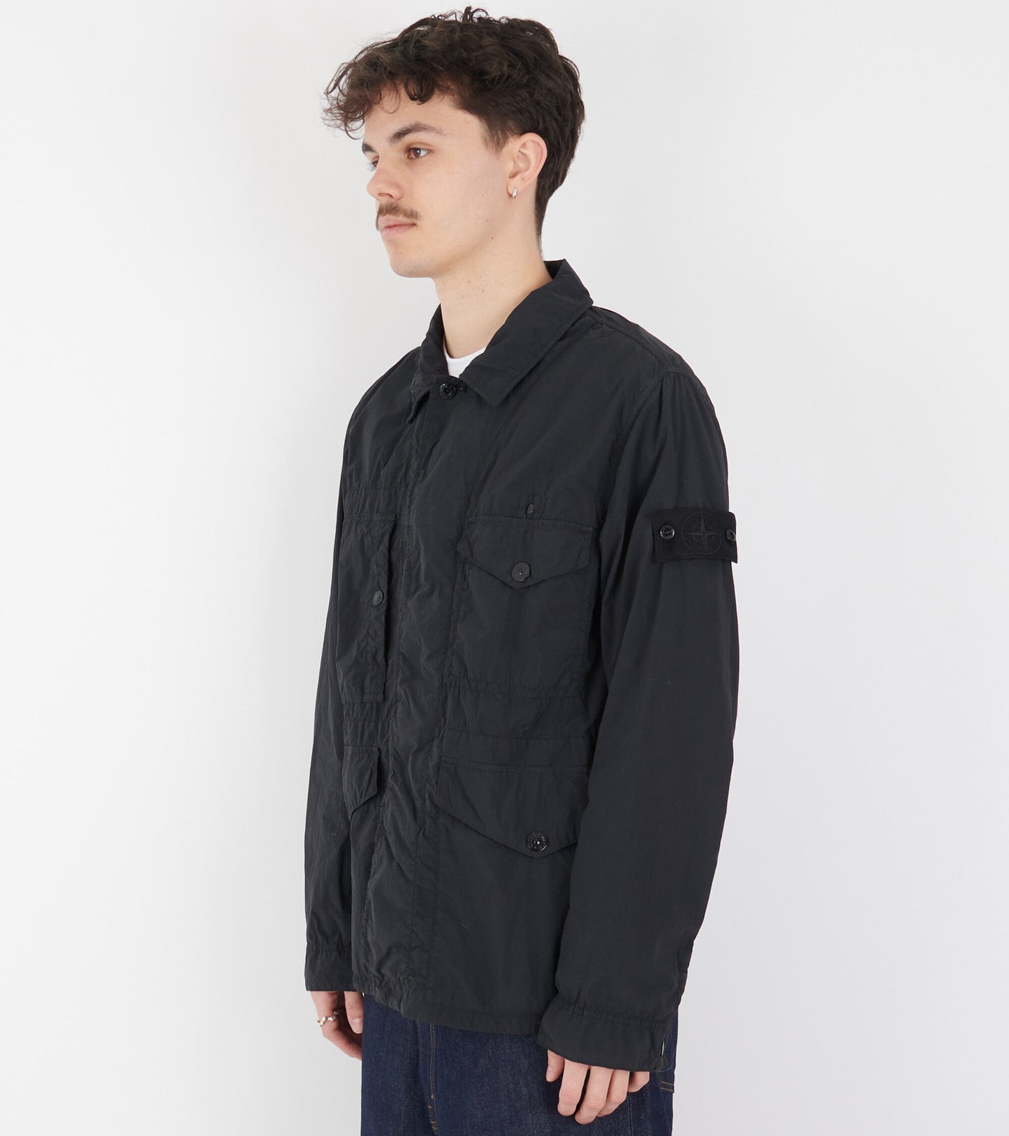 Ghost Nylon Smerigliato Overshirt Black