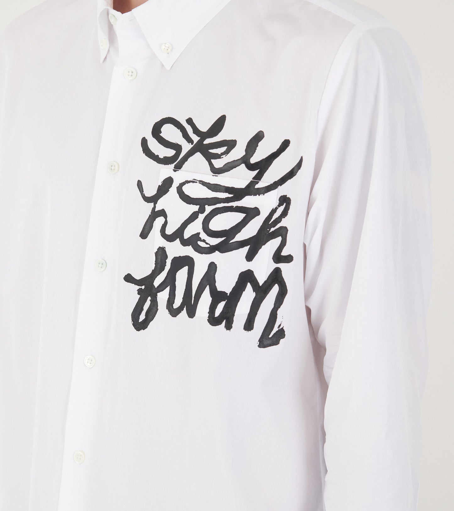 Overprint Button Down Shirt White