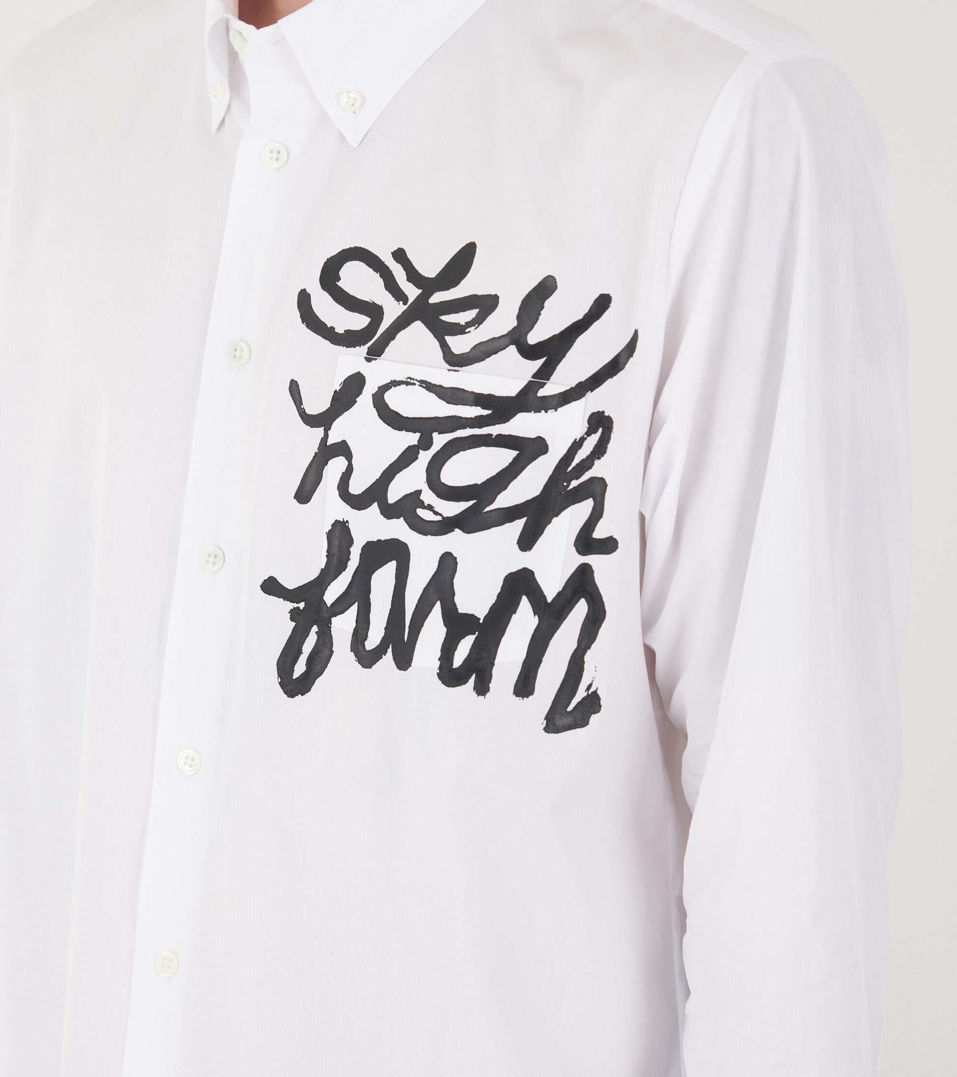 Overprint Button Down Shirt White