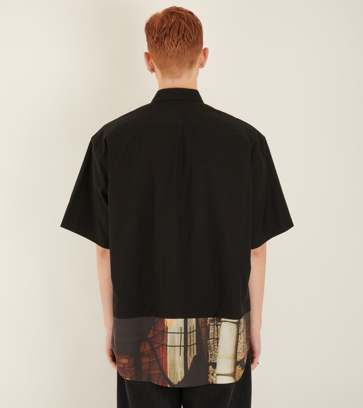 S/S Boxy Print Shirt Black