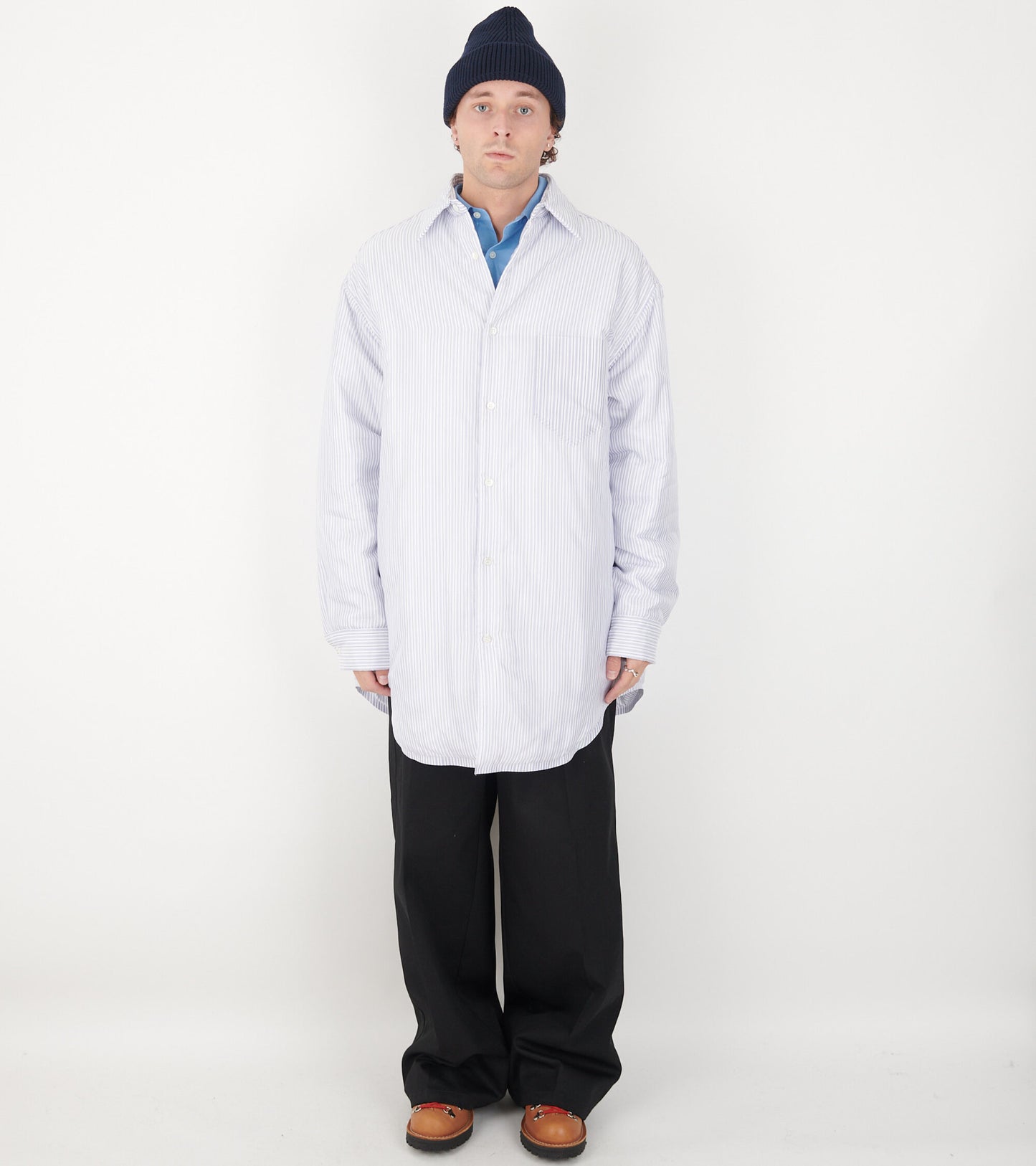 Padded Striped Shirt White/Blue