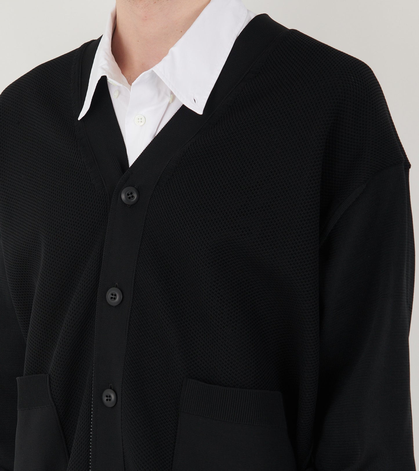 Zip Button Cardigan Black