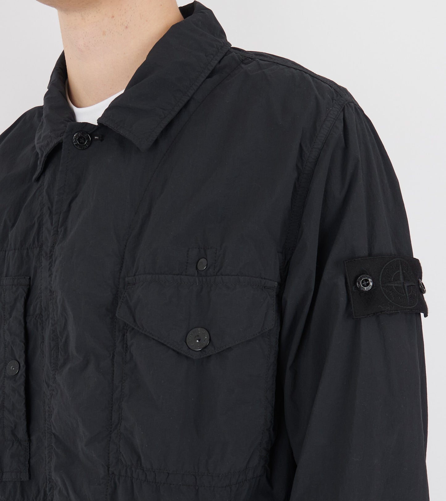 Ghost Nylon Smerigliato Overshirt Black