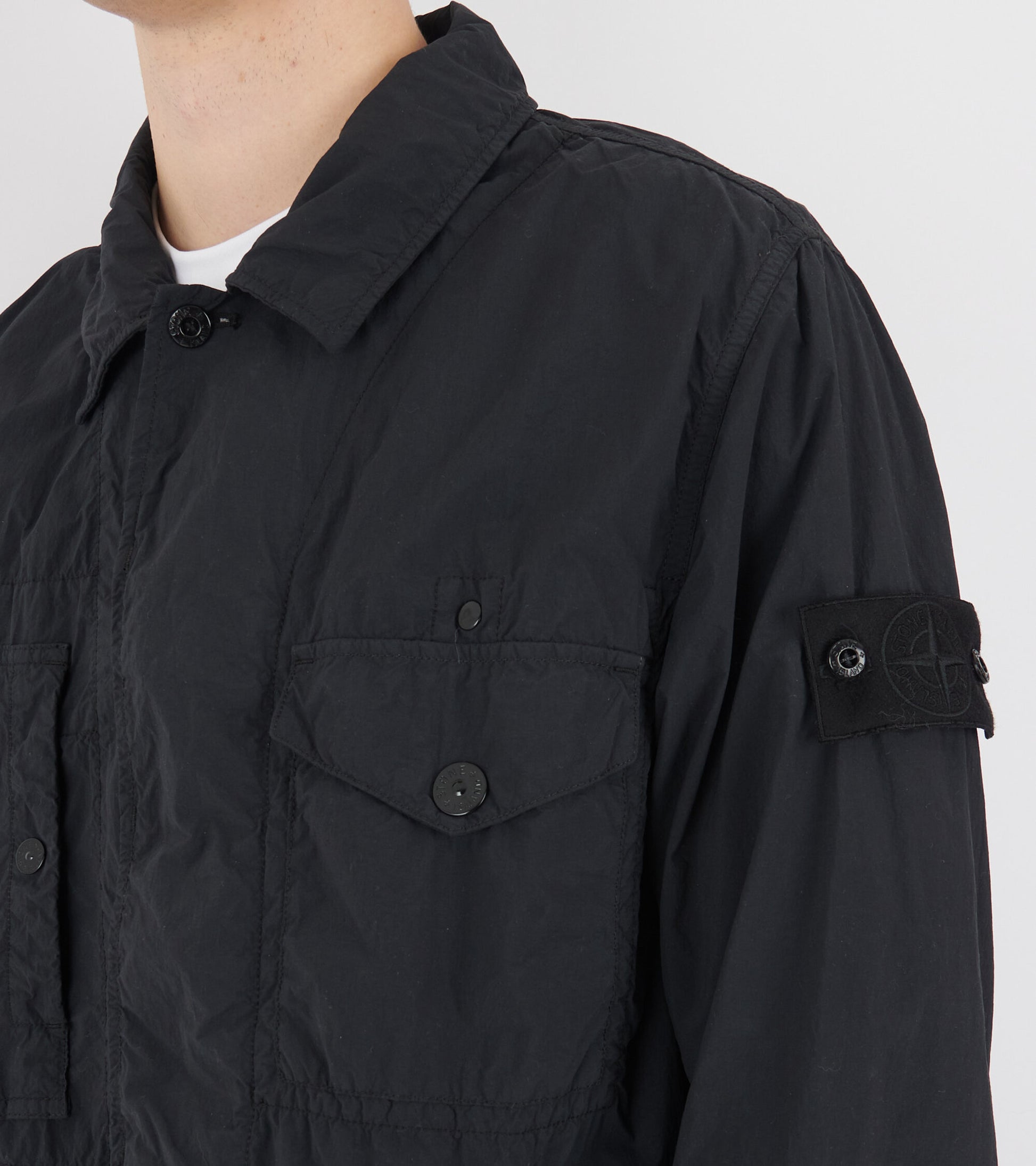 Ghost Nylon Smerigliato Overshirt Black