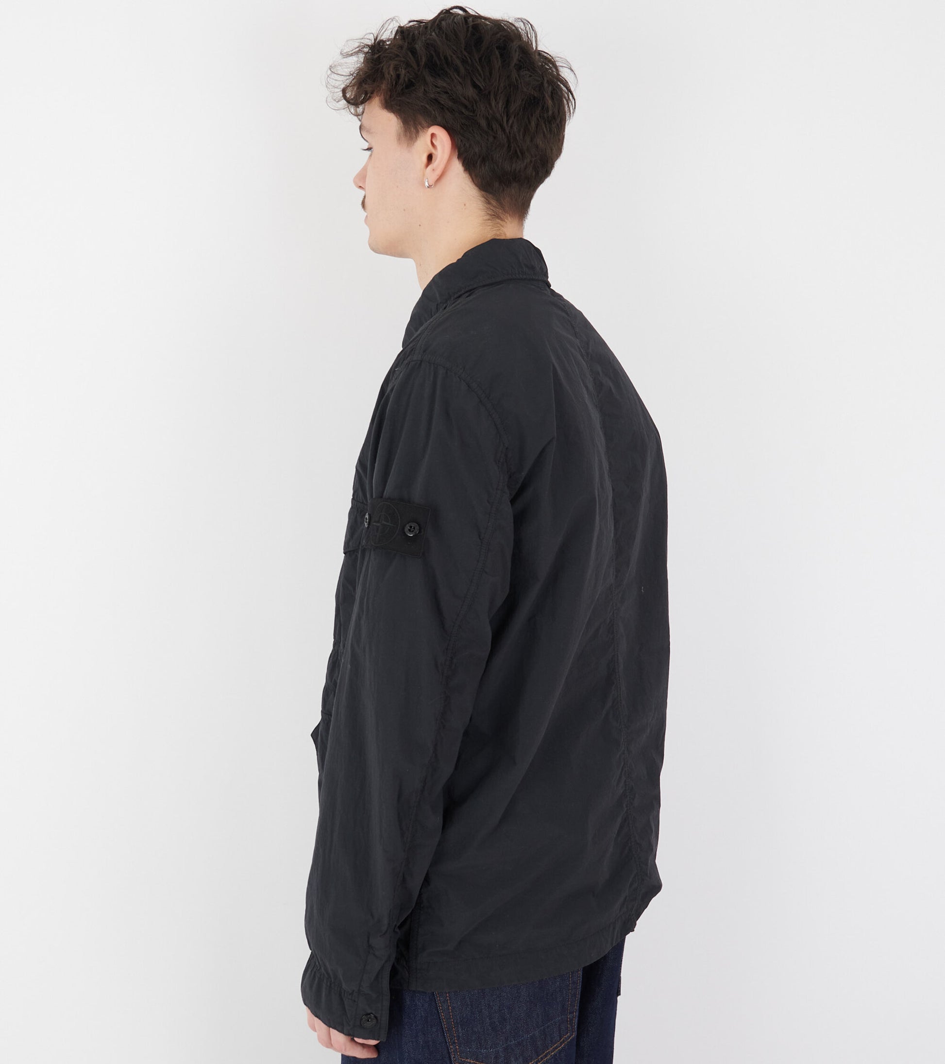 Ghost Nylon Smerigliato Overshirt Black
