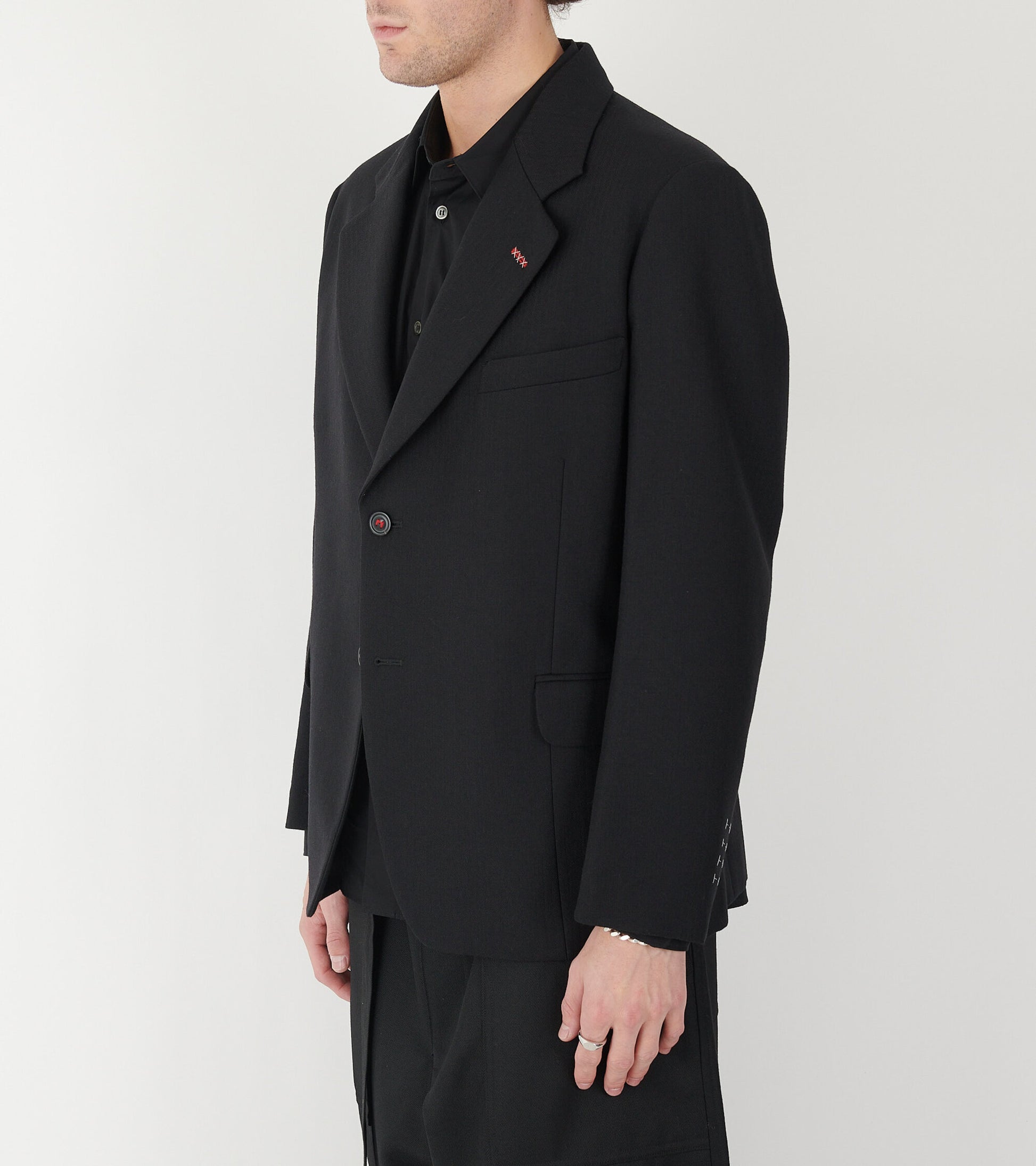 Herringbone Wool Jacket Black