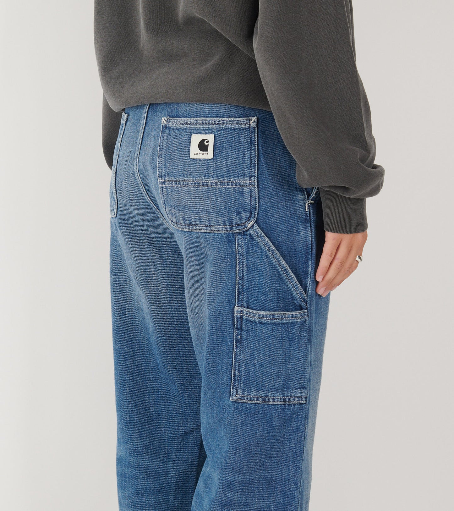 W Pierce Pant Straight Blue Dark Used Wash