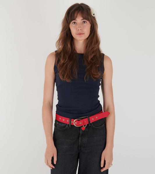 Snoopy Belt Bright Red